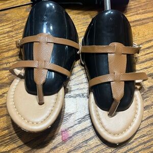 Stylish Black and Tan Kids Sandals